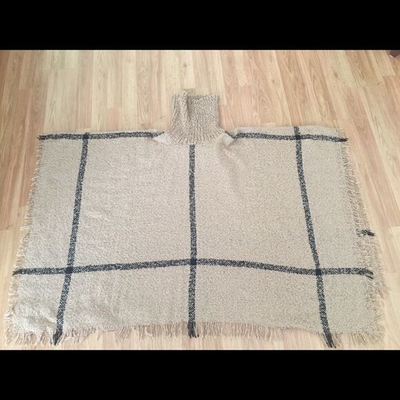 APT 9 Fringed Ends Turtleneck Poncho Sweater - Picture 3 of 5